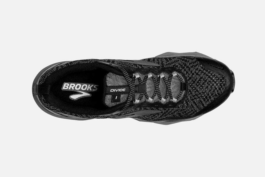 Brooks Divide Trail Running Shoes Mens - Black/Grey - FGOBM-2017